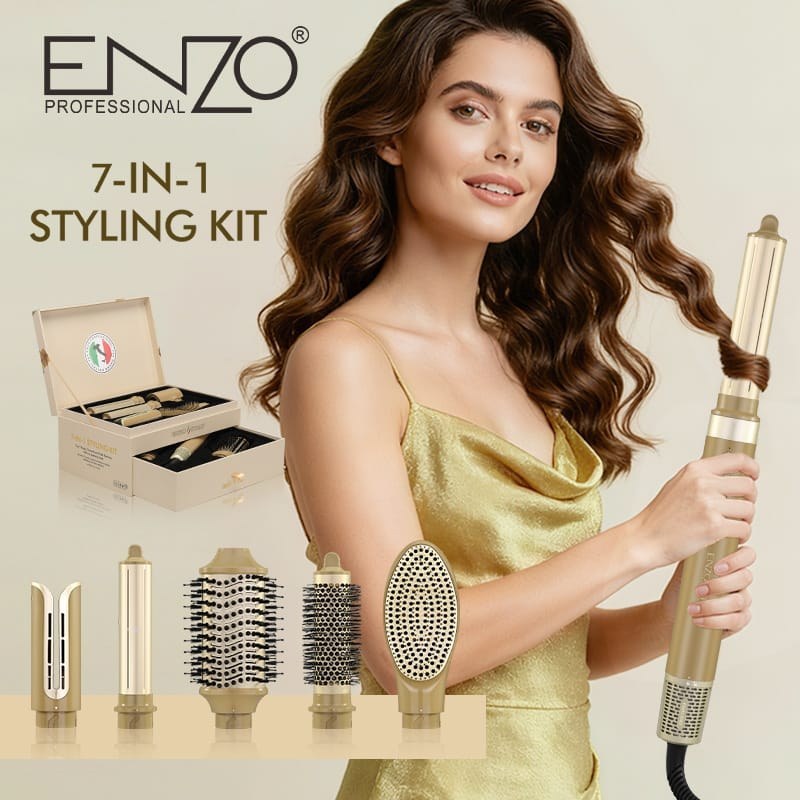 سشوار چند کاره انزو مدل 6228 موتور BLDC آبکاری تورمالین طلایی Enzo EN-6228