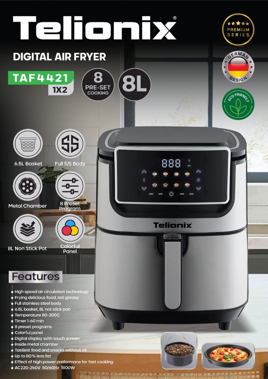 سرخ کن تلیونیکس TAF4421 ظرفیت ۸ لیتر بدون روغن