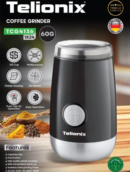 آسیاب ادویه جات 60 گرمی تلیونیکس مدل TCG4136