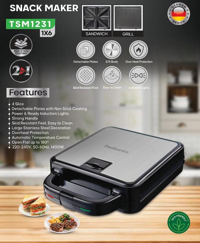 ساندویچ میکر و گریل تلیونیکس مدلTSM-1231