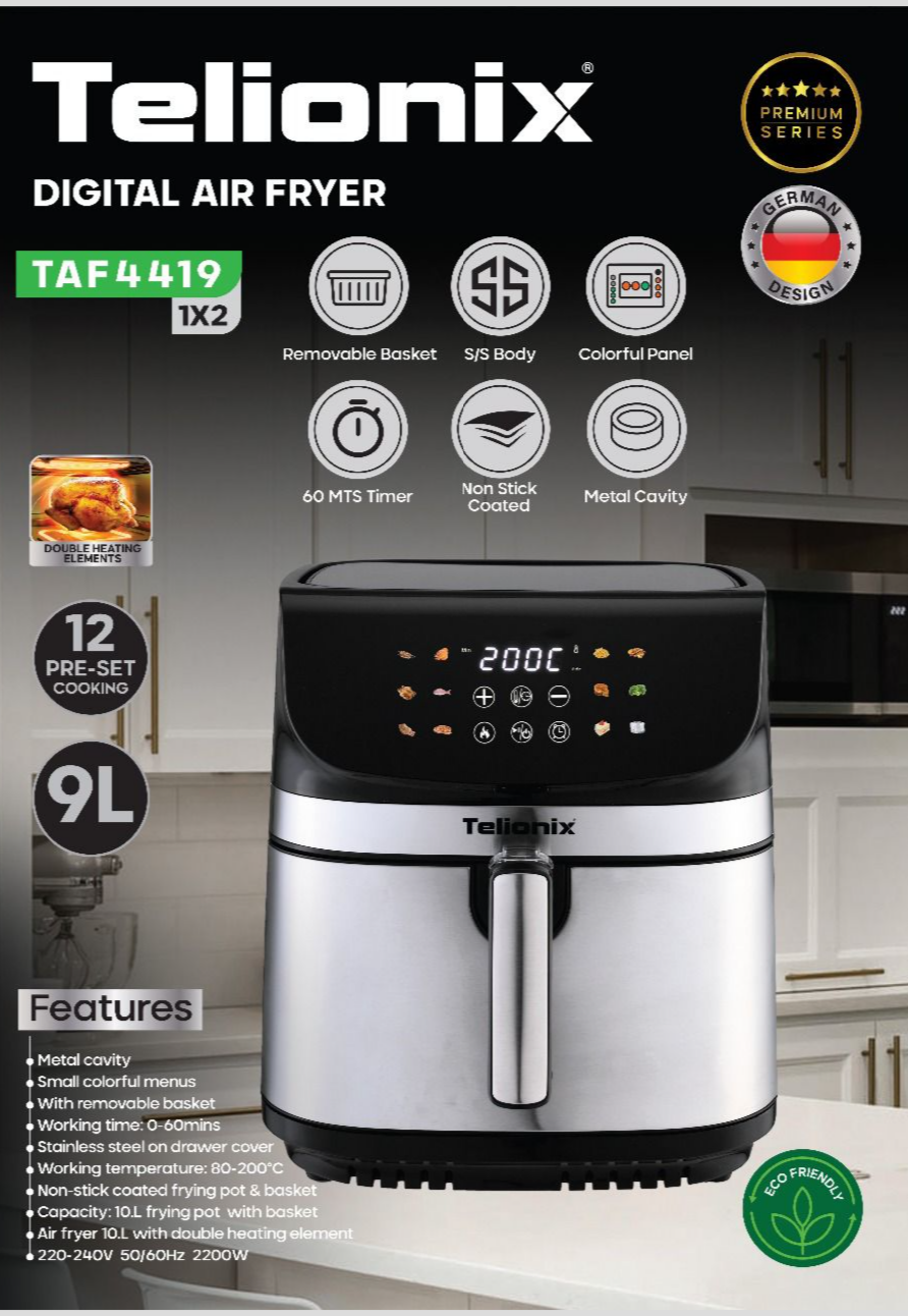 سرخ کن دیجیتال تلیونیکس مدل TAF4419 ظرفیت ۹ لیتر بدون روغن