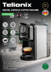 اسپرسوساز تلیونیکس مدل TCM5104 با فشار ۲۰ بار و نمایشگر LCD